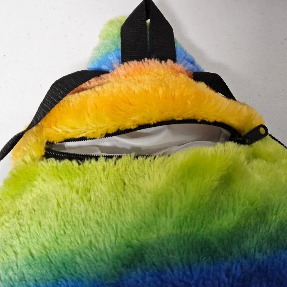 Emoji Rainbow Poop Plush Backpack Kids OS Multicolor‎ Faux Fur FABNY